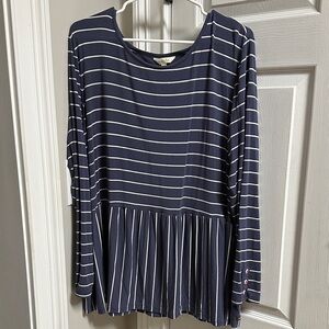Matilda Jane Navy and White Striped Long Sleeve Top